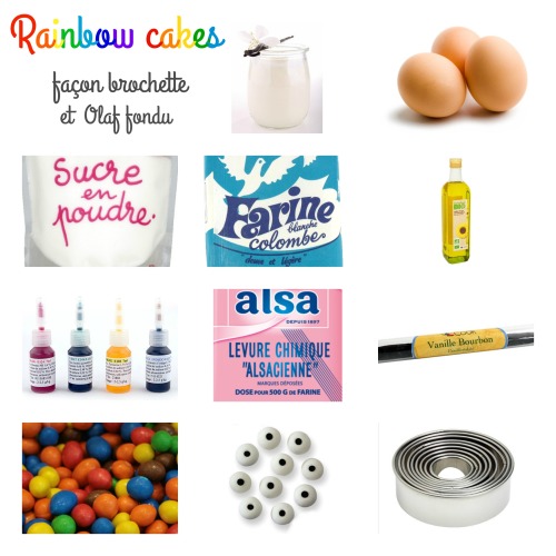 rainbow cakes ingrédients