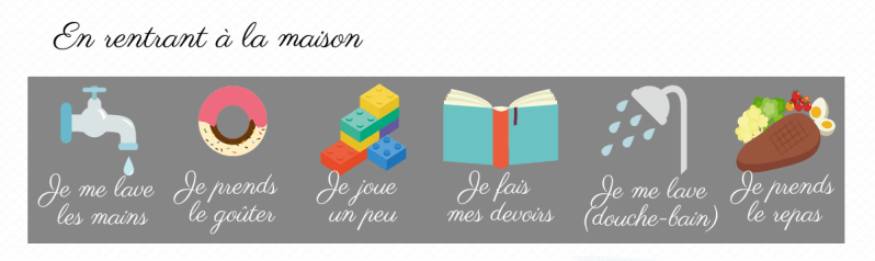 calendrier une semaine à l'école rituel du soir