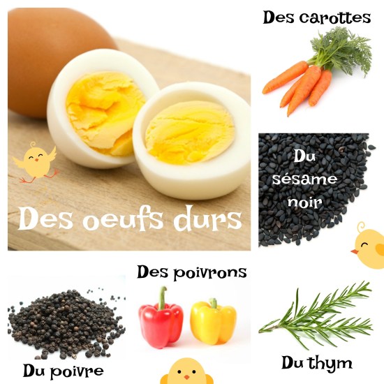 oeufs durs de pâques ingrédients